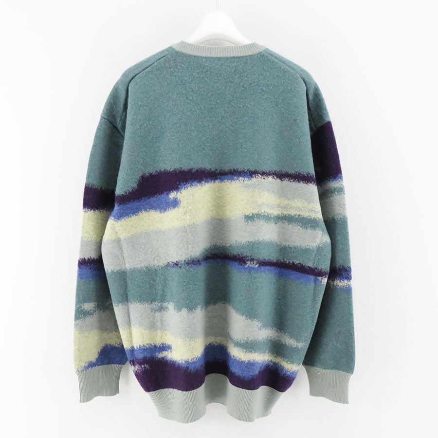 Graphpaper/グラフペーパー】Jacquard Crew Neck Knit GU233-80281の