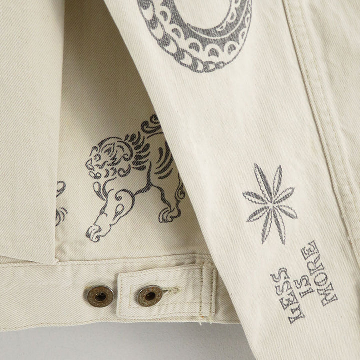 SUGARHILL TATTOO FLASH PRINT ジャケット サイズ3 TATTOO FLASH PRINT POCKET DENIM JACKET(2 ECRU): SUGARHILL: MENS