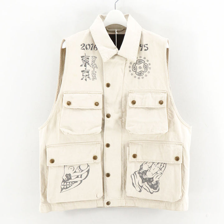 SUGARHILL/シュガーヒル】TATTOO FLASH PRINT POCKET DENIM VEST
