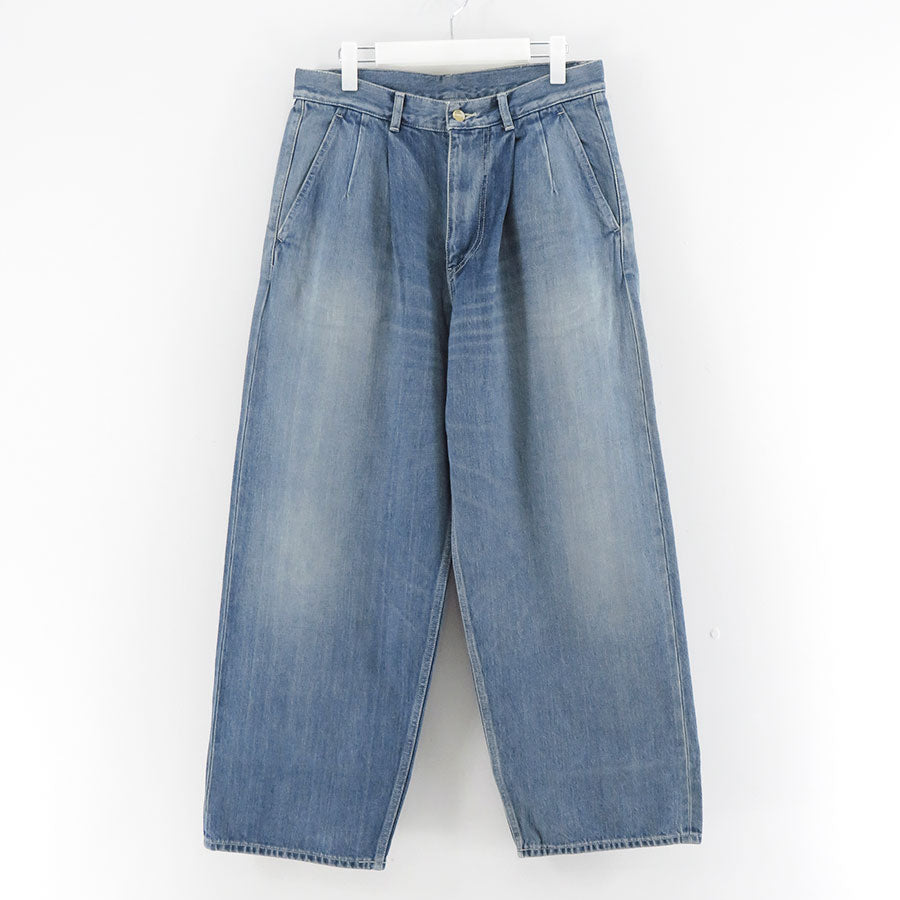 【Graphpaper/グラフペーパー】<br>Selvage Denim Two Tuck Pants <br>GU251-40188LB