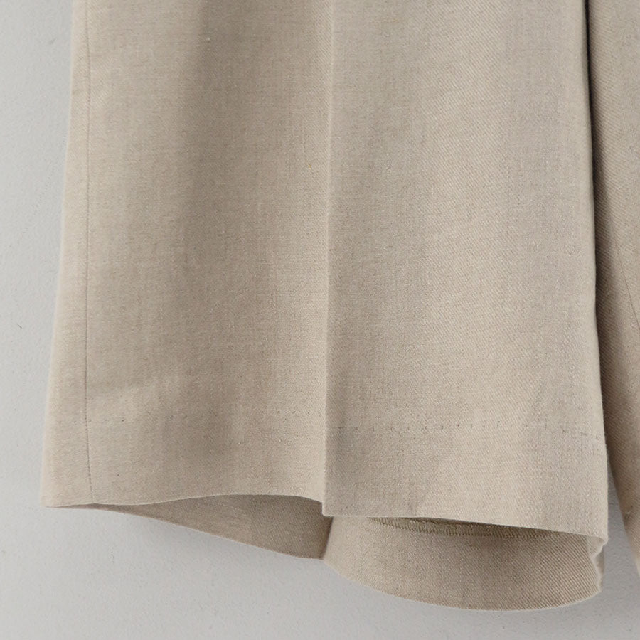 REVERBERATE/リバーバレイト】LINEN TACKED SHORTS REV-26SS-TR07-PLの