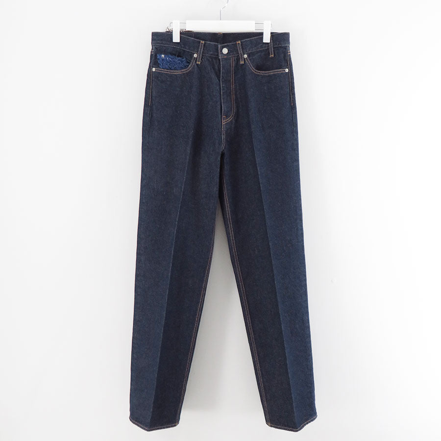【Kota Gushiken/コウタグシケン】<br>Centre Pressed Denim with Crochet and Knit Stitches <br>KGAW25-K12