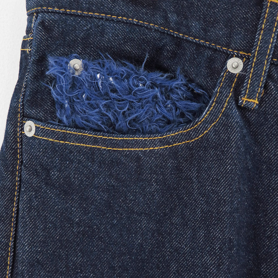 【Kota Gushiken/コウタグシケン】<br>Centre Pressed Denim with Crochet and Knit Stitches <br>KGAW25-K12