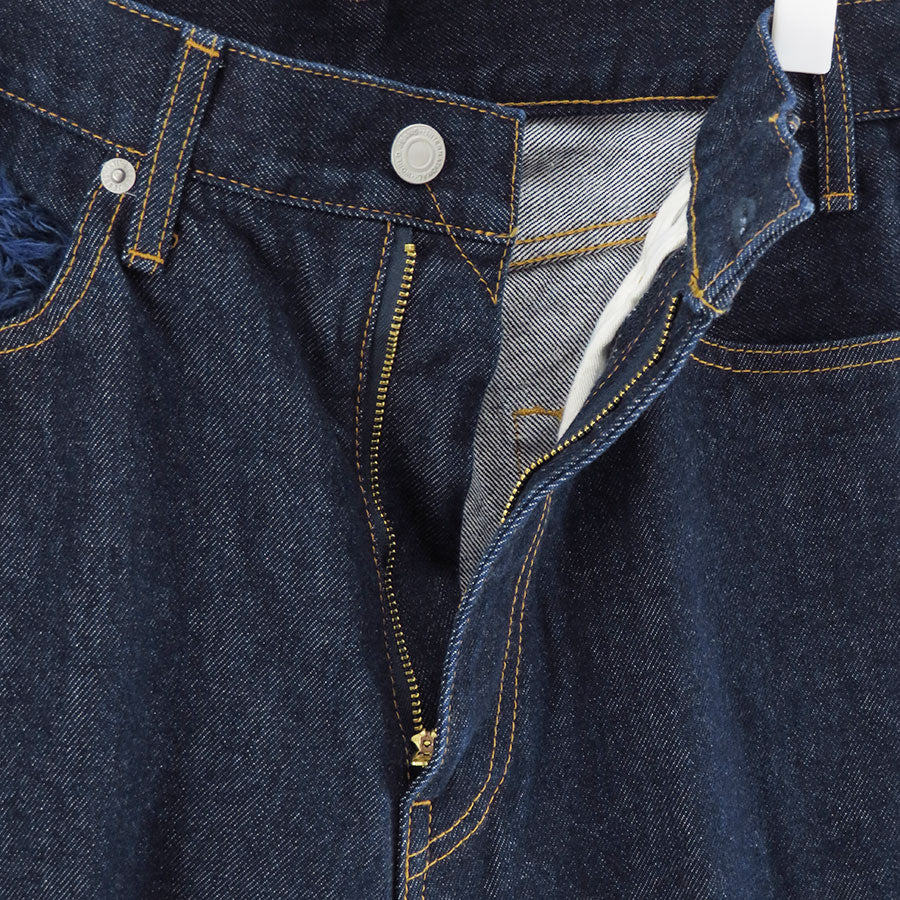【Kota Gushiken/コウタグシケン】<br>Centre Pressed Denim with Crochet and Knit Stitches <br>KGAW25-K12