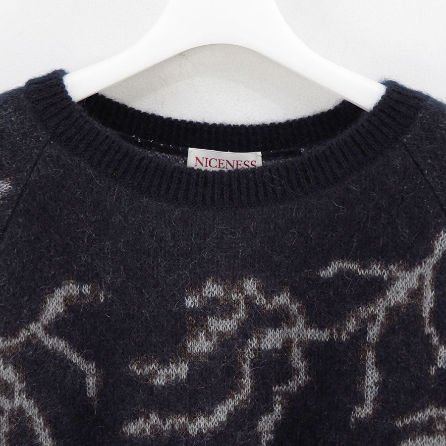 【NICENESS/ナイスネス】<br>FRANCES / フランセス (モヘヤシルク サンダークルーネックセーター) <br>NN-4201J16