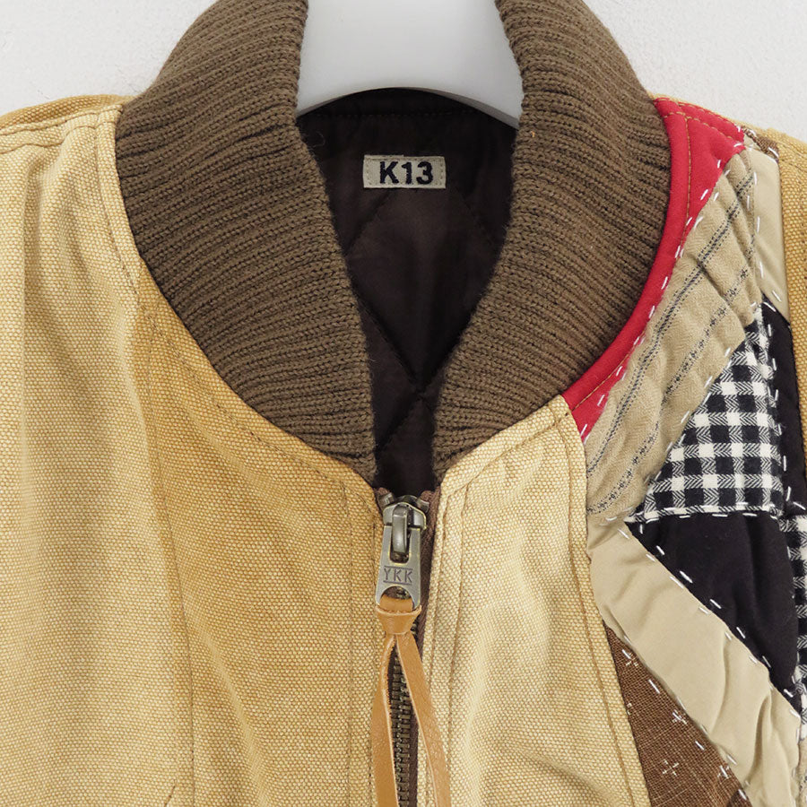 【KHOKI/コッキ】<br>Vintage-effect quilt vest <br>25fw-v-01