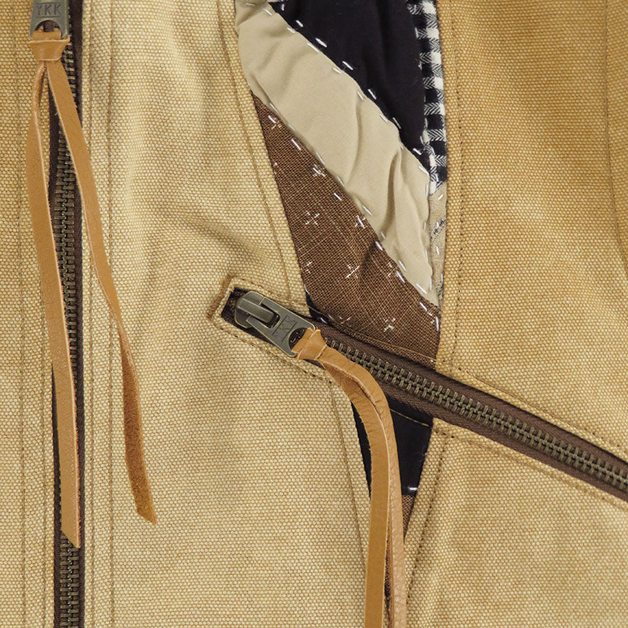 【KHOKI/コッキ】<br>Vintage-effect quilt vest <br>25fw-v-01