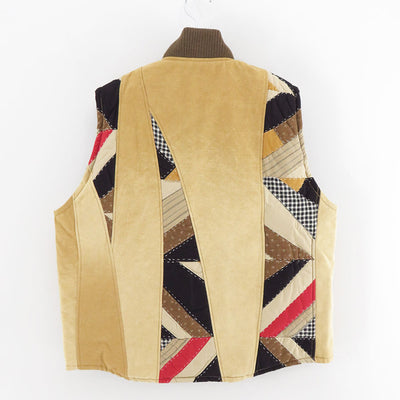【KHOKI/コッキ】<br>Vintage-effect quilt vest <br>25fw-v-01