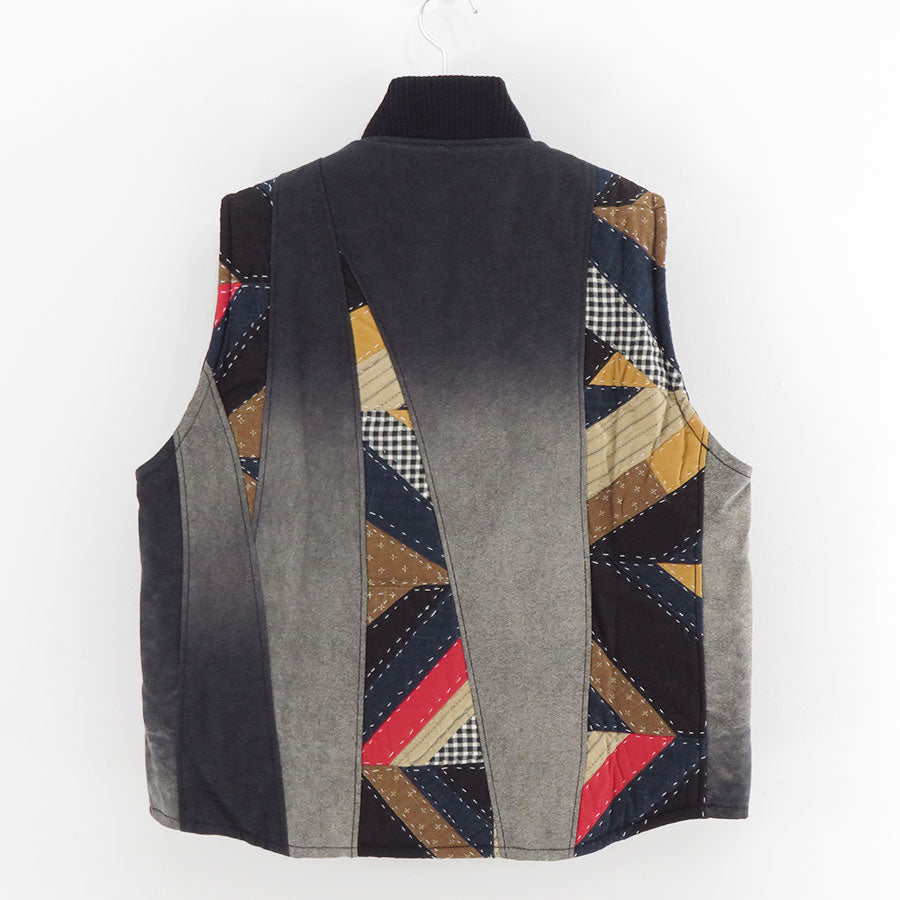 【KHOKI/コッキ】<br>Vintage-effect quilt vest <br>25fw-v-01