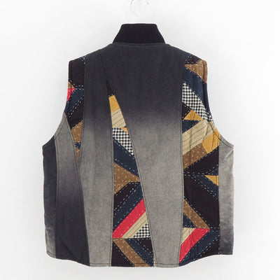 【KHOKI/コッキ】<br>Vintage-effect quilt vest <br>25fw-v-01