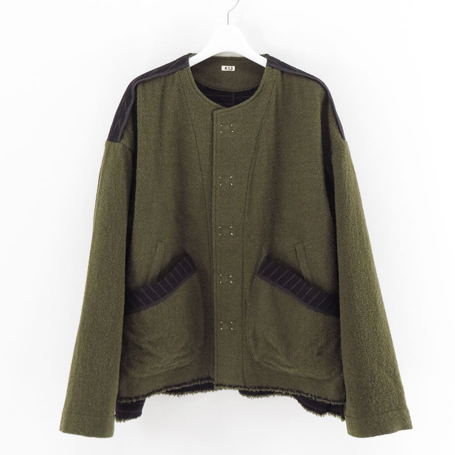 【KHOKI/コッキ】<br>No-collar wool jacket <br>25fw-jk-05