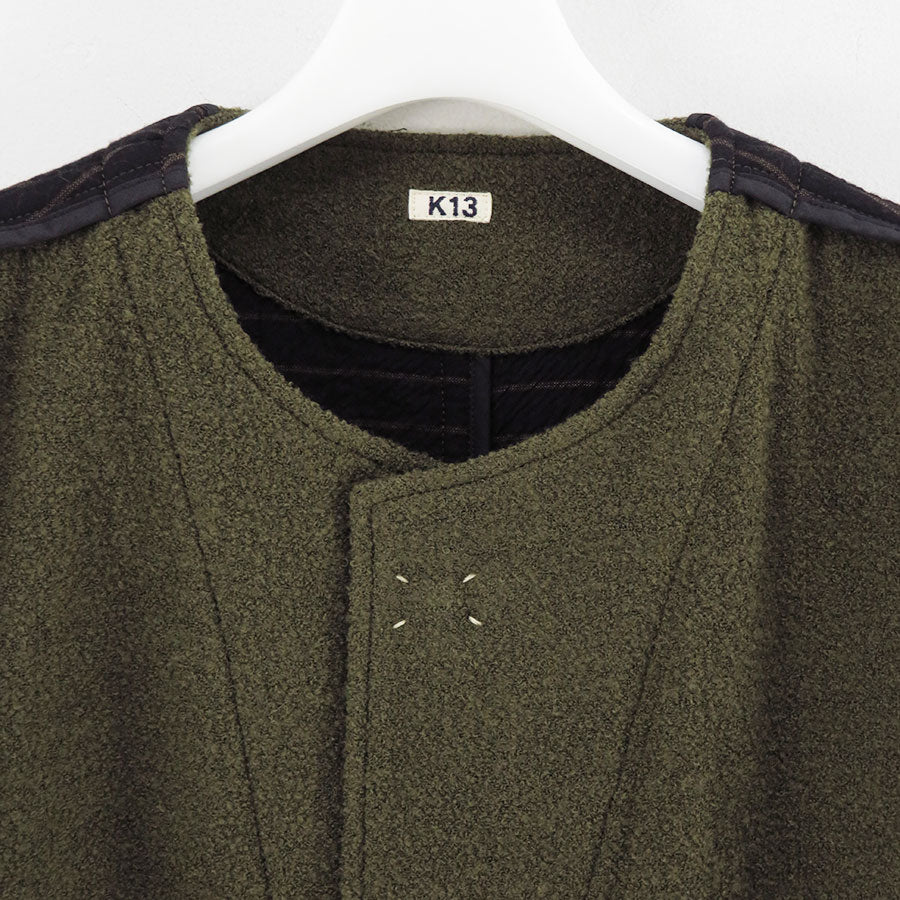 【KHOKI/コッキ】<br>No-collar wool jacket <br>25fw-jk-05