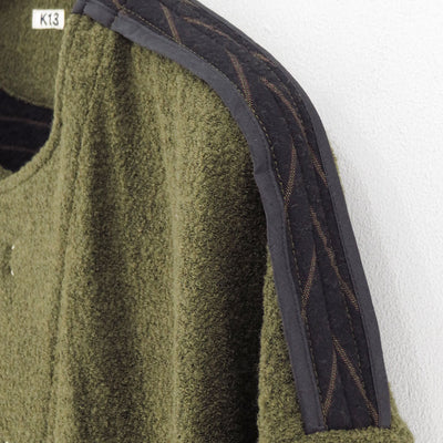 【KHOKI/コッキ】<br>No-collar wool jacket <br>25fw-jk-05