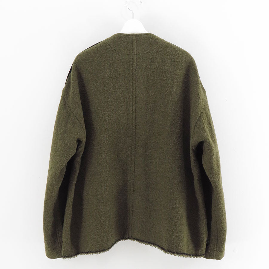 【KHOKI/コッキ】<br>No-collar wool jacket <br>25fw-jk-05