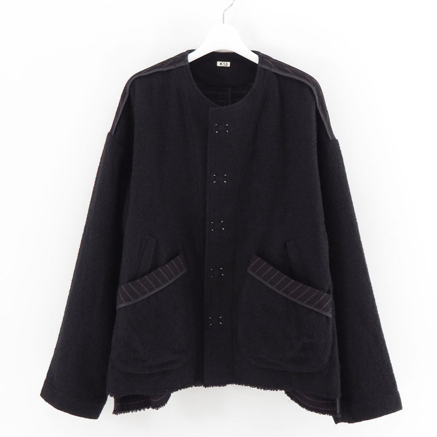 【KHOKI/コッキ】<br>No-collar wool jacket <br>25fw-jk-05