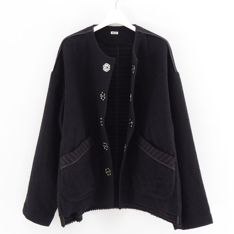 【KHOKI/コッキ】<br>No-collar wool jacket <br>25fw-jk-05