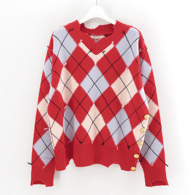 【M A S U/エムエーエスユー】<br>DIAMOND SCRAPED SWEATER <br>M25F9KN001