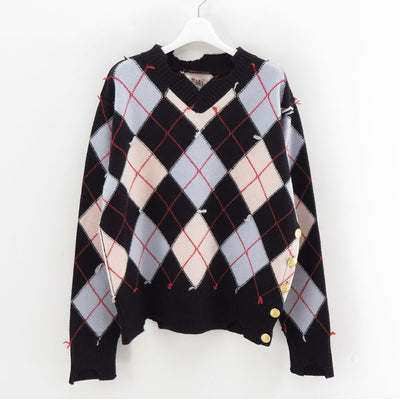 【M A S U/エムエーエスユー】<br>DIAMOND SCRAPED SWEATER <br>M25F9KN001