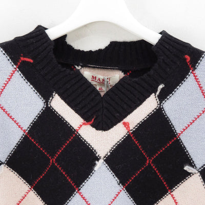 【M A S U/エムエーエスユー】<br>DIAMOND SCRAPED SWEATER <br>M25F9KN001