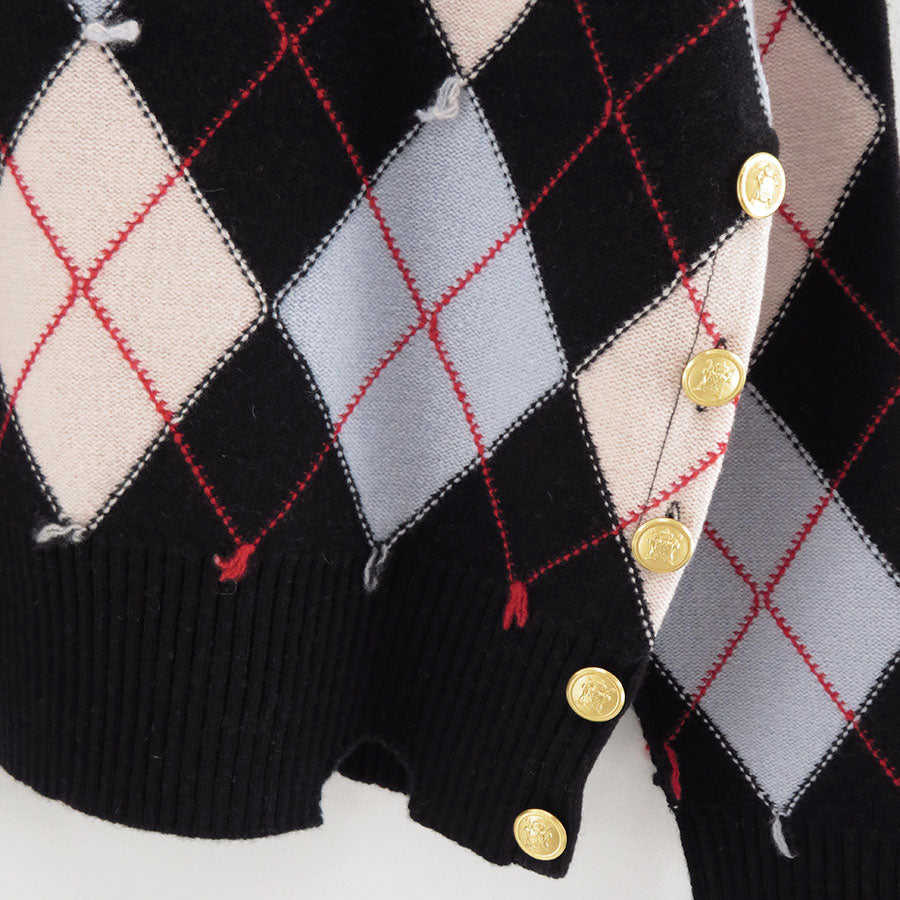 【M A S U/エムエーエスユー】<br>DIAMOND SCRAPED SWEATER <br>M25F9KN001