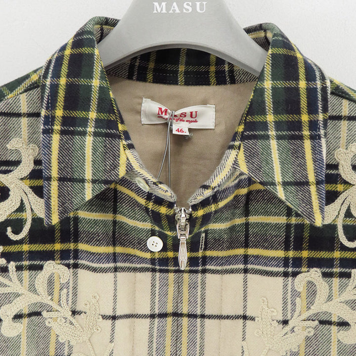 M A S U/エムエーエスユー】RODEO ZIP-UP PLAID SHIRT M25F9SL005の M A S U/エムエーエスユー】RODEO ZIP-UP PLAID SHIRT M25F9SL005の