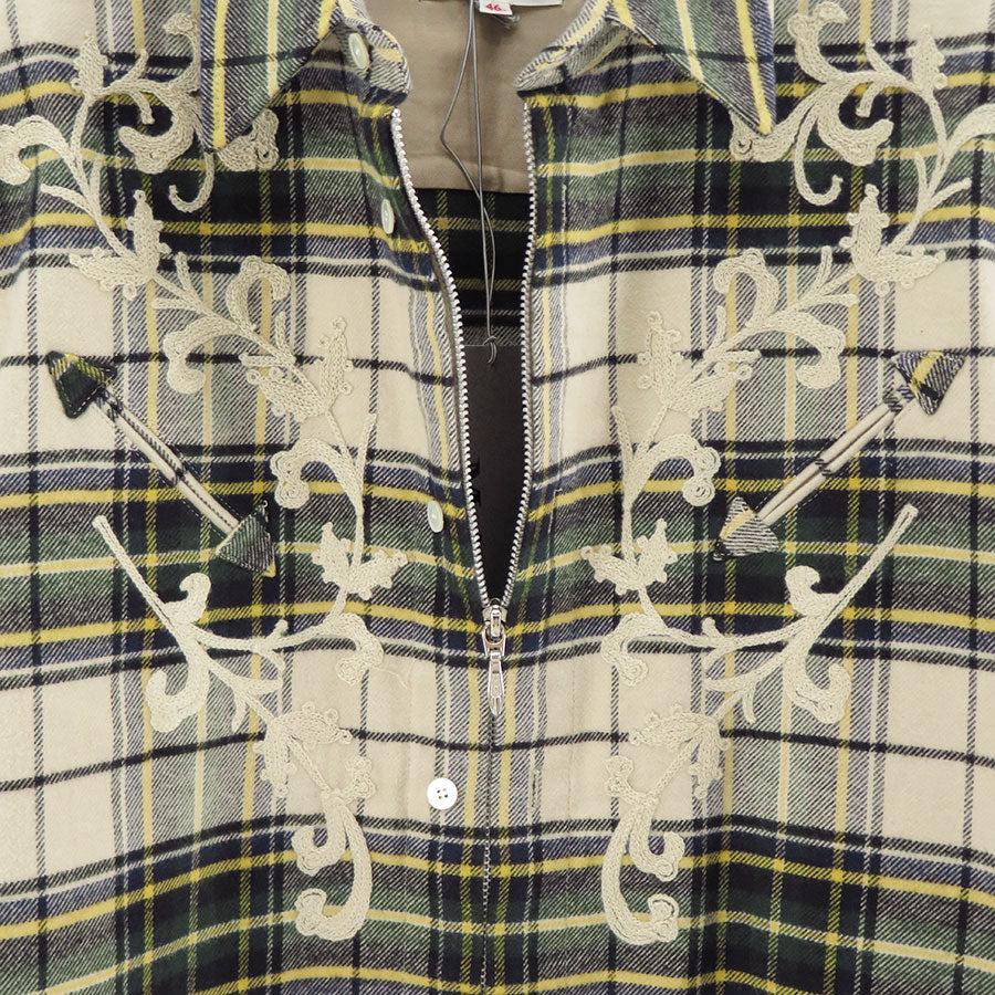 【M A S U/エムエーエスユー】<br>RODEO ZIP-UP PLAID SHIRT <br>M25F9SL005