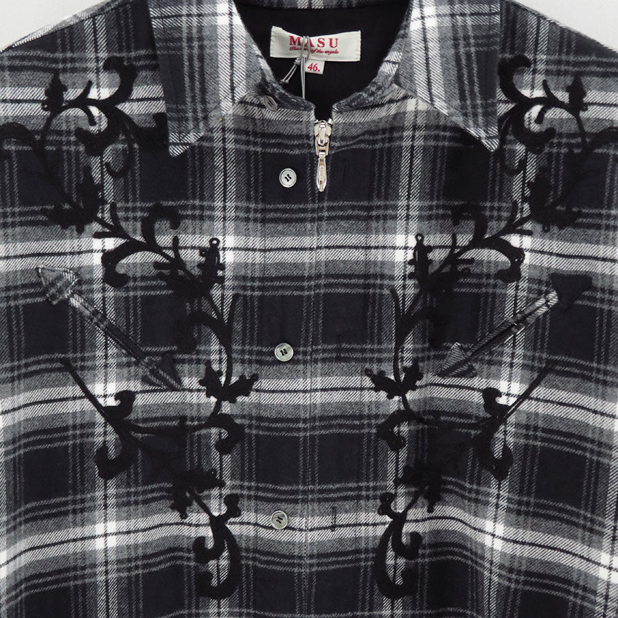 【M A S U/エムエーエスユー】<br>RODEO ZIP-UP PLAID SHIRT <br>M25F9SL005