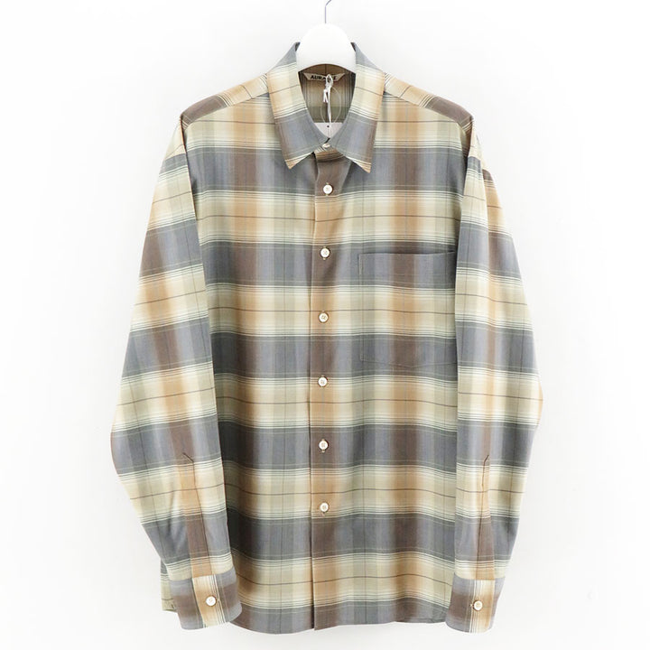 トップス AURALEE SUPER LIGHT WOOL CHECK SHIRT AURALEE/オーラリー】SUPER LIGHT WOOL CHECK SHIRT A26SS01LCの通販