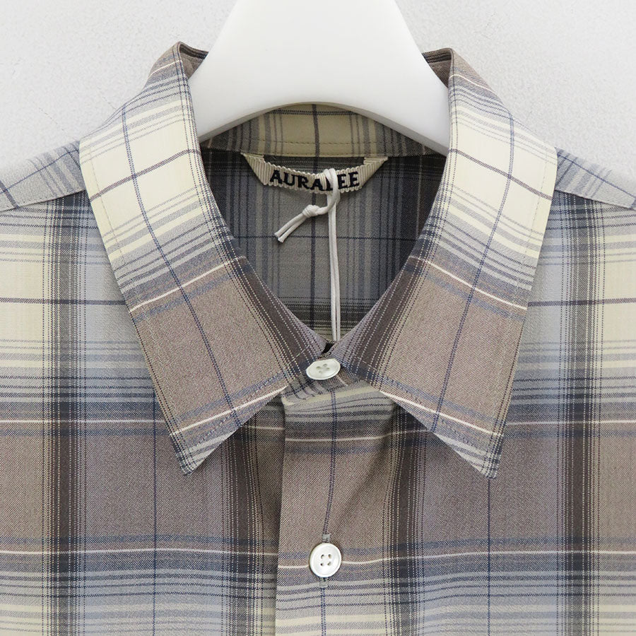 AURALEE / オーラリー | SUPER LIGHT WOOL CHECK SLEEVELESS SHIRTS ウールチェック ノースリーブシャツ | 0 | ブルー系 | レディース AURALEE[オーラリー] Super Light Wool Check Shirt - 8/30(fri)~ Launch