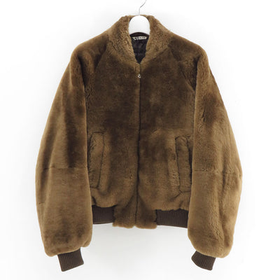 【9/5からポイント10%還元】<br>【AURALEE/オーラリー】<br>STRAIGHT MERINO MOUTON FUR ZIP BLOUSON <br>A25AB01MM