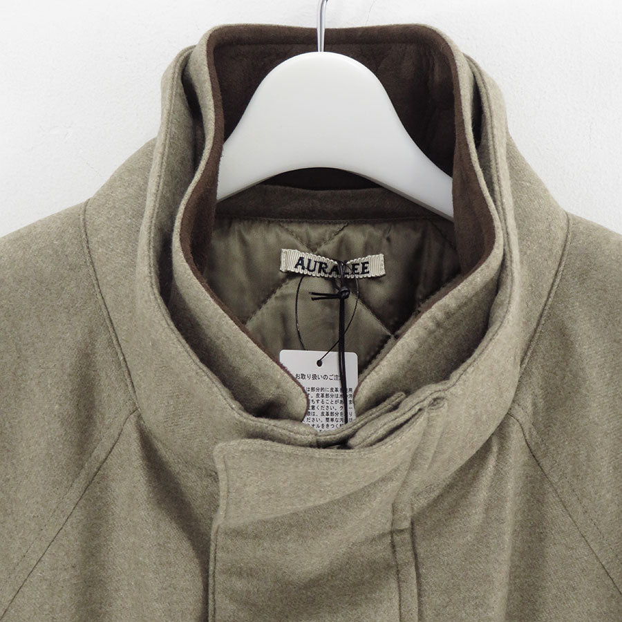 【9/5からポイント10%還元】<br>【AURALEE/オーラリー】<br>WOOL FULLING FLANNEL PADDED OVER BLOUSON <br>A25AB02CF