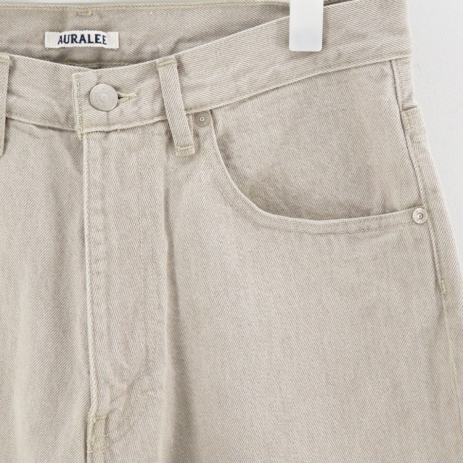 AURALEE/オーラリー】FADED HARD TWIST BROWN DENIM WIDE PANTS