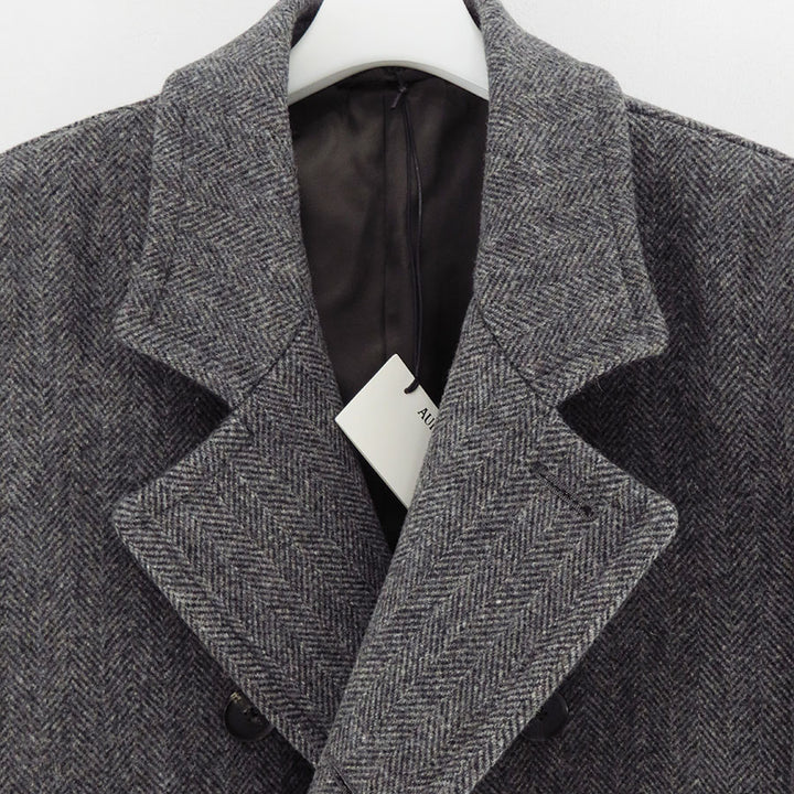 最終値下げauralee オーラリー シェットランドウール ダブルブレストコート AURALEE / オーラリー | SUPER MILLED SHETLAND WOOL DOUBLE