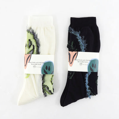 【Kota Gushiken/コウタグシケン】<br>Melted Smile with Frizbee Reversible Socks <br>KGSS25-K16