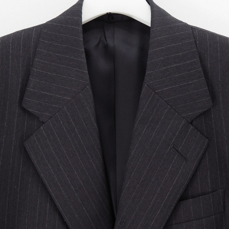 AURALEE オーラリー　オールインワン　1 BLK ストライプ　ブラック AURALEE(オーラリー) WOOL CUPRA LINEN CLOTH JUMPSUIT