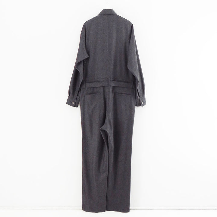 パンツ Auralee SUPER LIGHT WOOL JUMPSUIT BLACK AURALEE Black Super Light Wool Jumpsuit Auralee