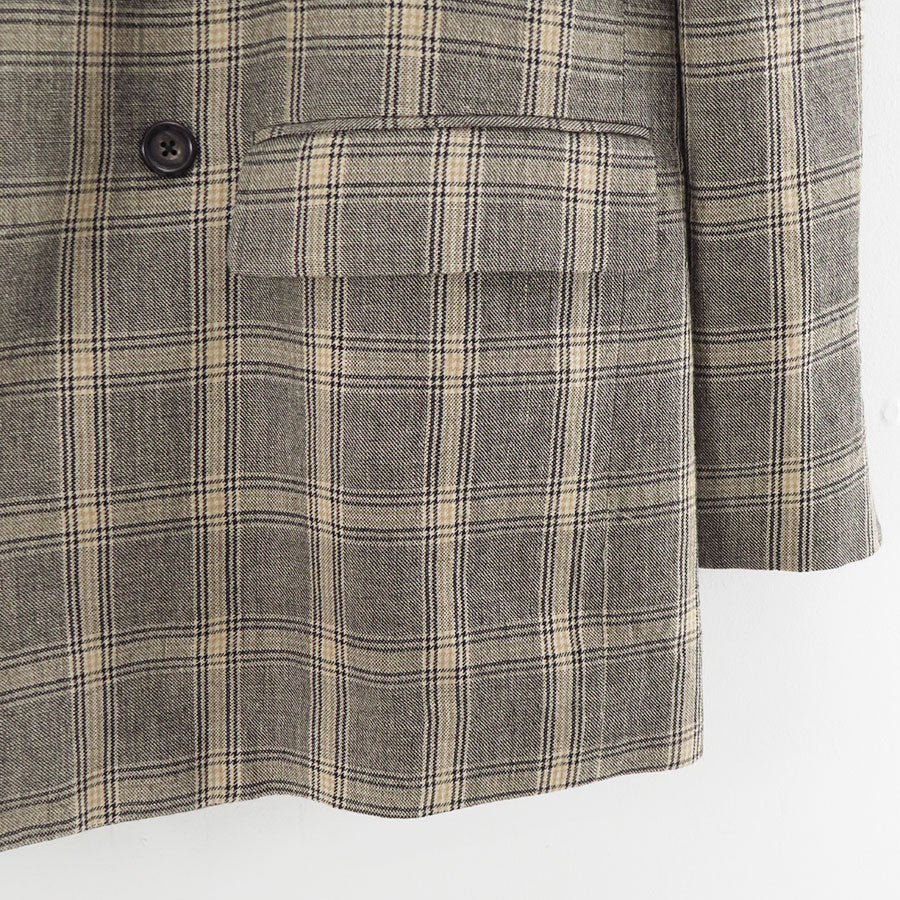 【INSCRIRE/アンスクリア】<br>Wool Check Double Jacket <br>I25AW-JK51