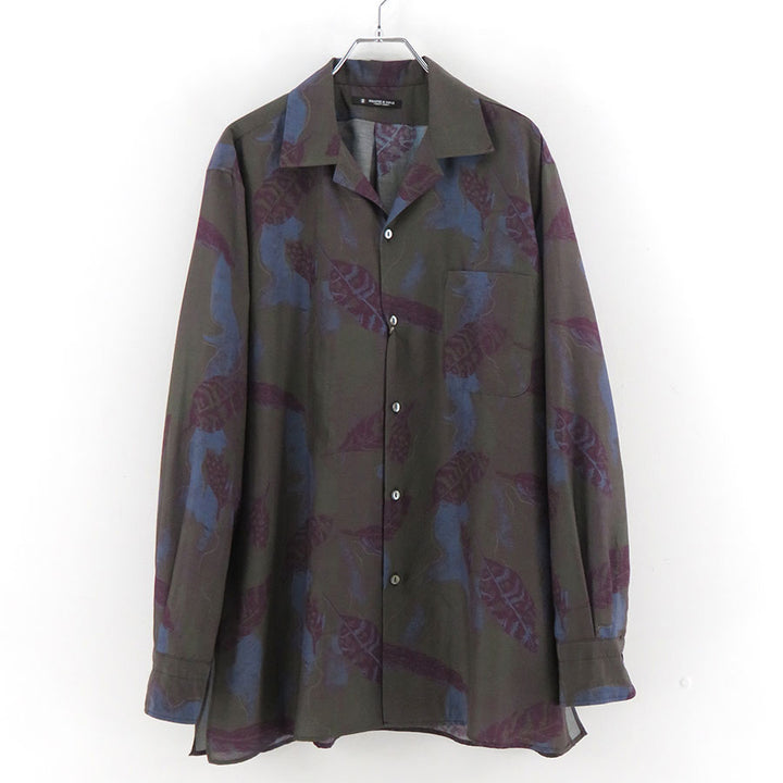 MAATEE&SONS/マーティーアンドサンズ】OPEN COLLAR SHIRTS LEAF PRINT