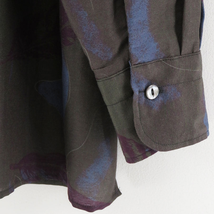 MAATEE&SONS/マーティーアンドサンズ】OPEN COLLAR SHIRTS LEAF PRINT