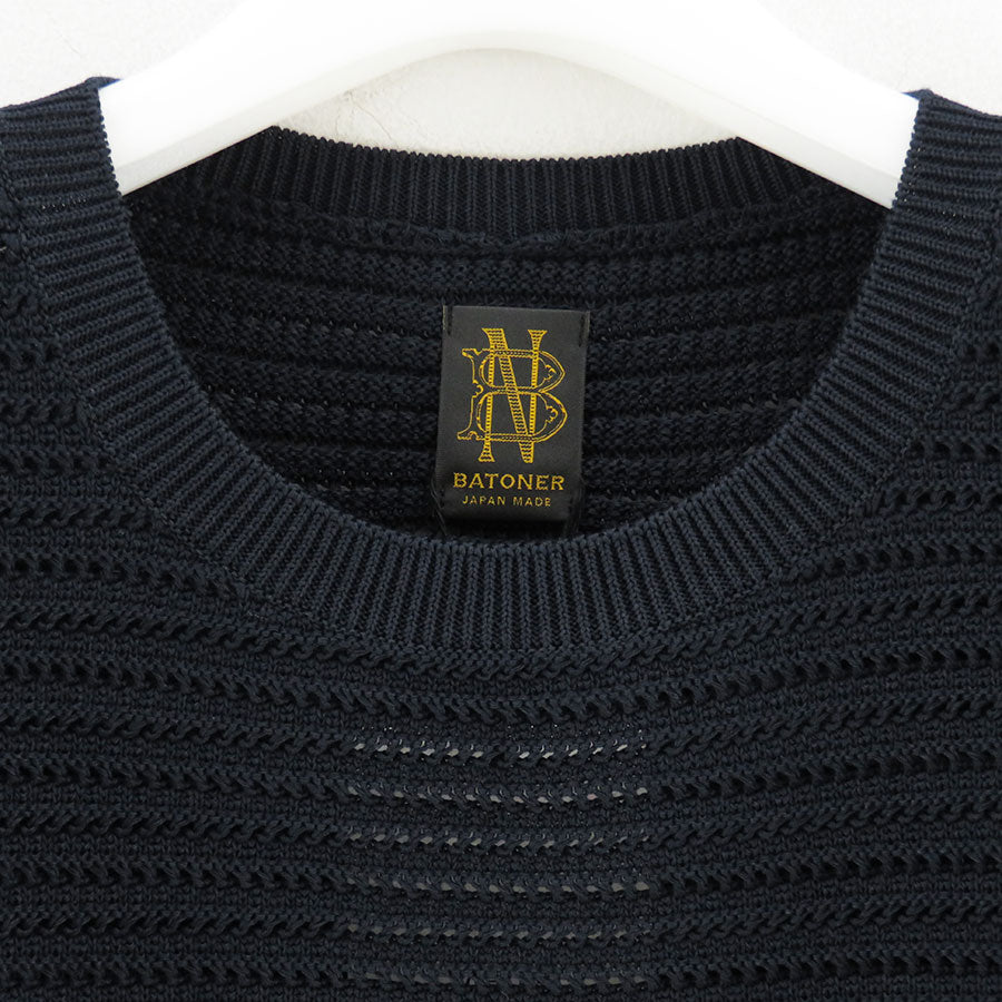 バトナー 【新品】BATONER/CREW NECK SHORT SLEEVE BATONER/バトナー】SUMMER KNIT CREW NECK SHORT SLEEVE BN-26SM-065の
