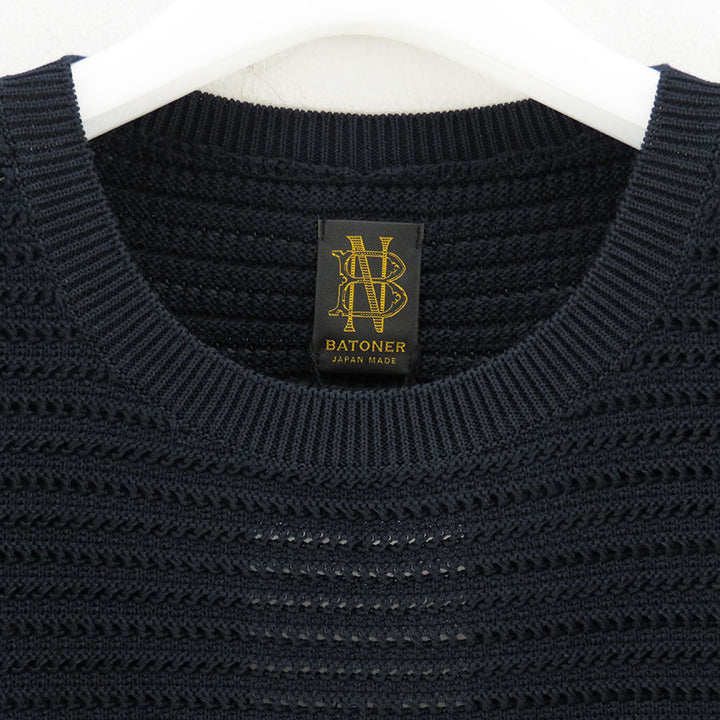 BATONER/バトナー】SUMMER KNIT CREW NECK SHORT SLEEVE BN-26SM-065の