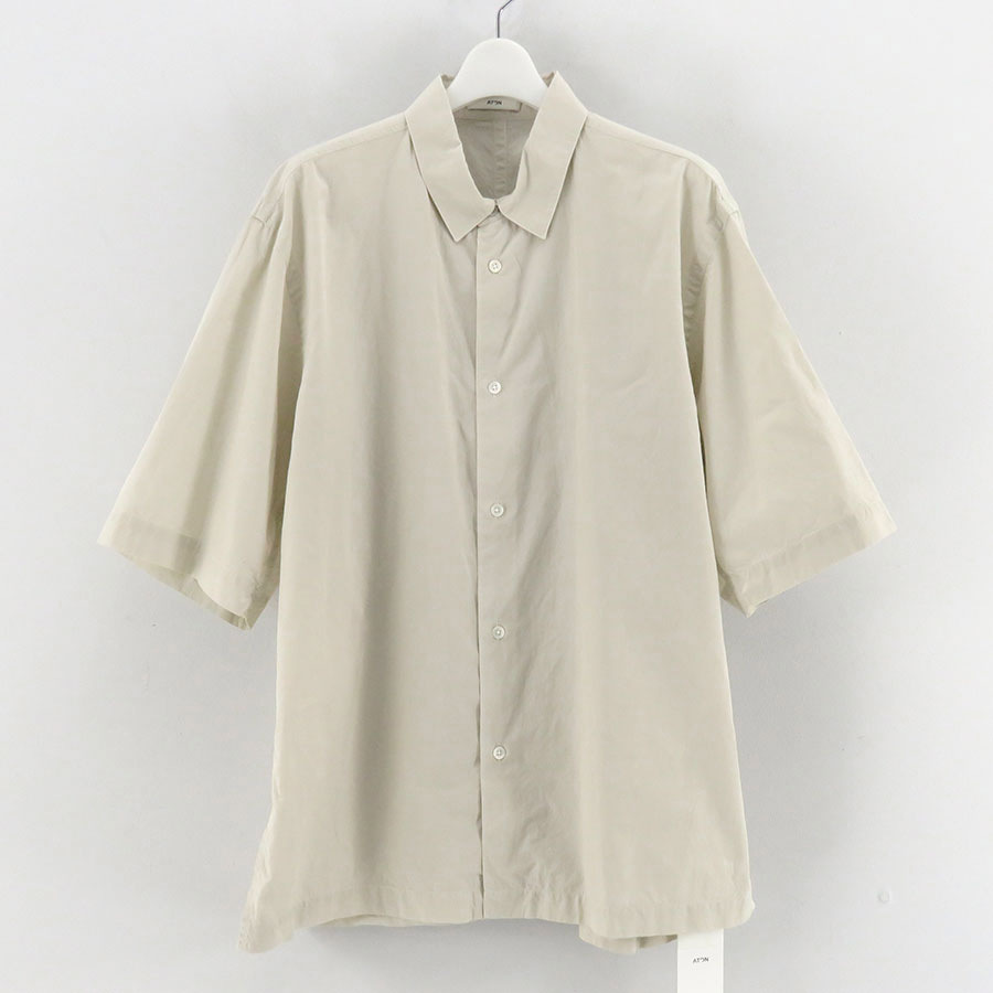 ATON/エイトン】SHRINK COTTON LAWN OVERSIZED HALF SLEEVE SHIRT