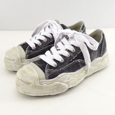 【Maison MIHARA YASUHIRO】<br>"HANK" OG Sole Bleach-Wash Denim Canvas Low-top Sneaker (BLACK) <br>A15FW731