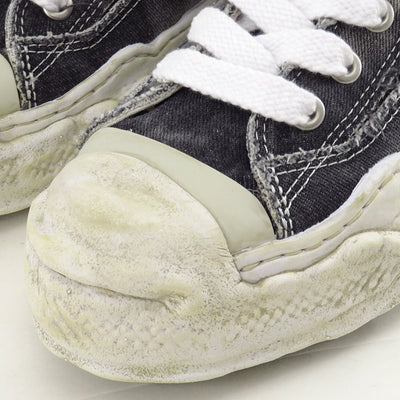【Maison MIHARA YASUHIRO】<br>"HANK" OG Sole Bleach-Wash Denim Canvas Low-top Sneaker (BLACK) <br>A15FW731
