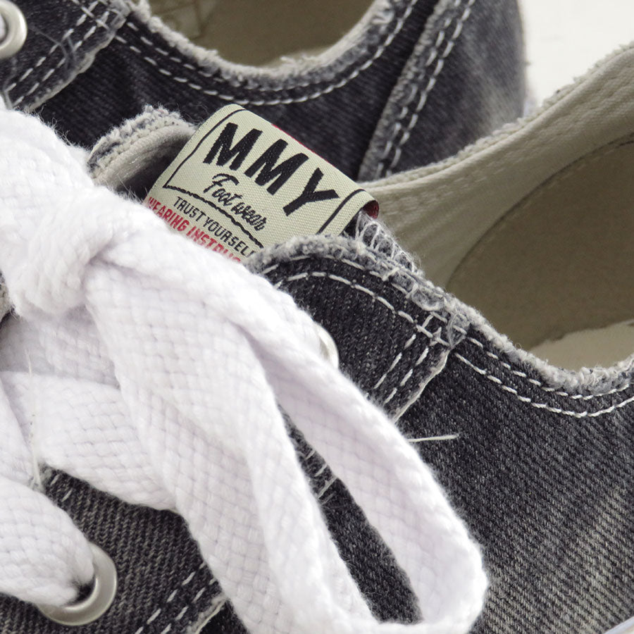 【Maison MIHARA YASUHIRO】<br>"HANK" OG Sole Bleach-Wash Denim Canvas Low-top Sneaker (BLACK) <br>A15FW731