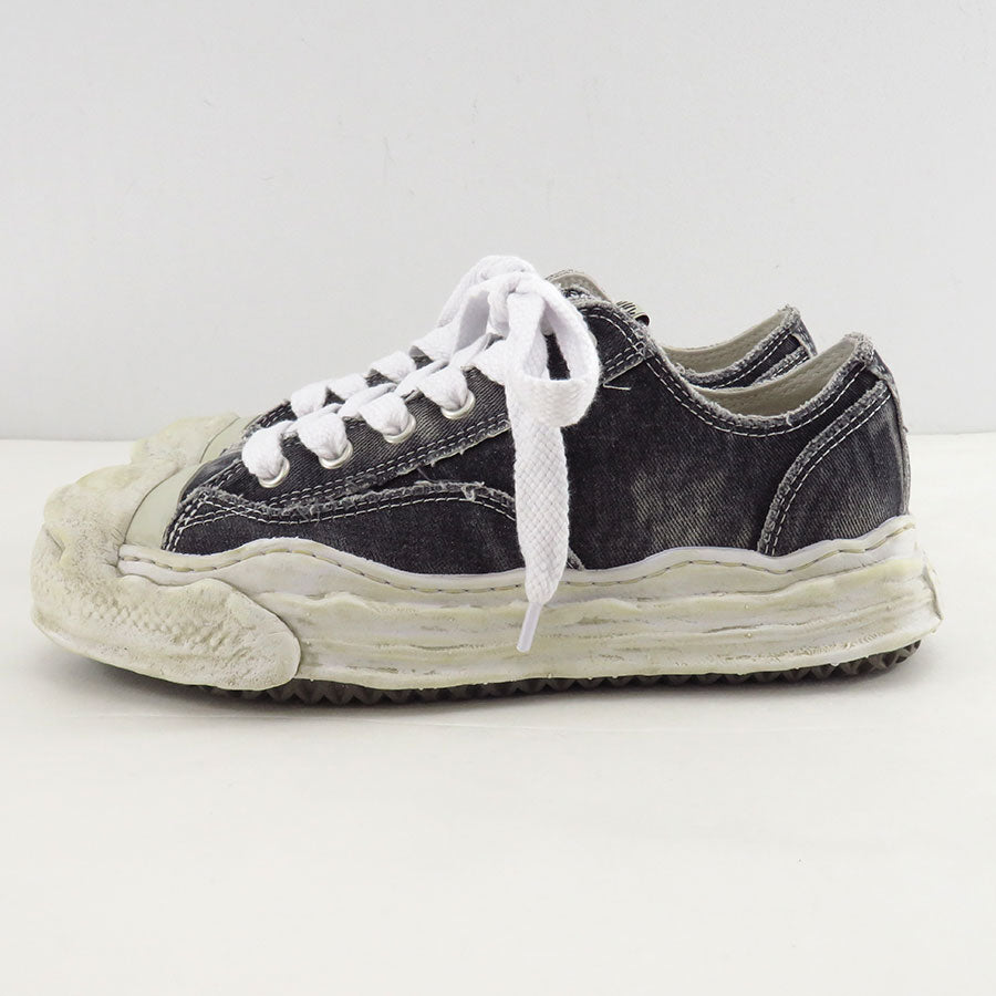 【Maison MIHARA YASUHIRO】<br>"HANK" OG Sole Bleach-Wash Denim Canvas Low-top Sneaker (BLACK) <br>A15FW731