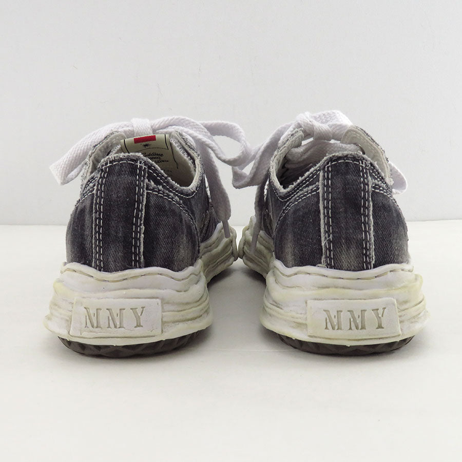【Maison MIHARA YASUHIRO】<br>"HANK" OG Sole Bleach-Wash Denim Canvas Low-top Sneaker (BLACK) <br>A15FW731