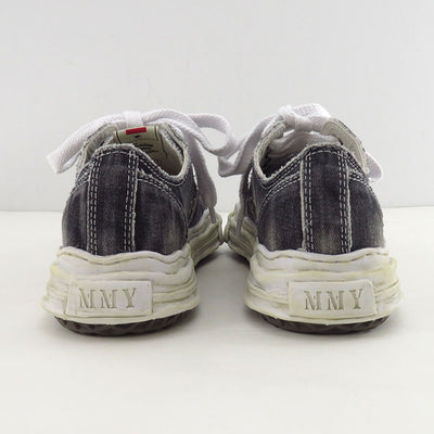 【Maison MIHARA YASUHIRO】<br>"HANK" OG Sole Bleach-Wash Denim Canvas Low-top Sneaker (BLACK) <br>A15FW731