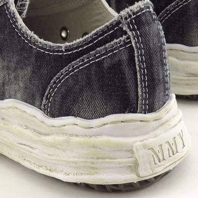 【Maison MIHARA YASUHIRO】<br>"HANK" OG Sole Bleach-Wash Denim Canvas Low-top Sneaker (BLACK) <br>A15FW731
