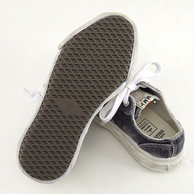【Maison MIHARA YASUHIRO】<br>"HANK" OG Sole Bleach-Wash Denim Canvas Low-top Sneaker (BLACK) <br>A15FW731